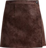 WAYF Freya Faux Suede Miniskirt