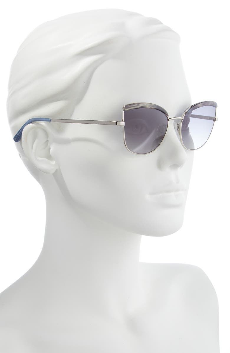 Isaac Mizrahi New York 55mm Gradient Cat Eye Sunglasses, Alternate, color, Gunmetal