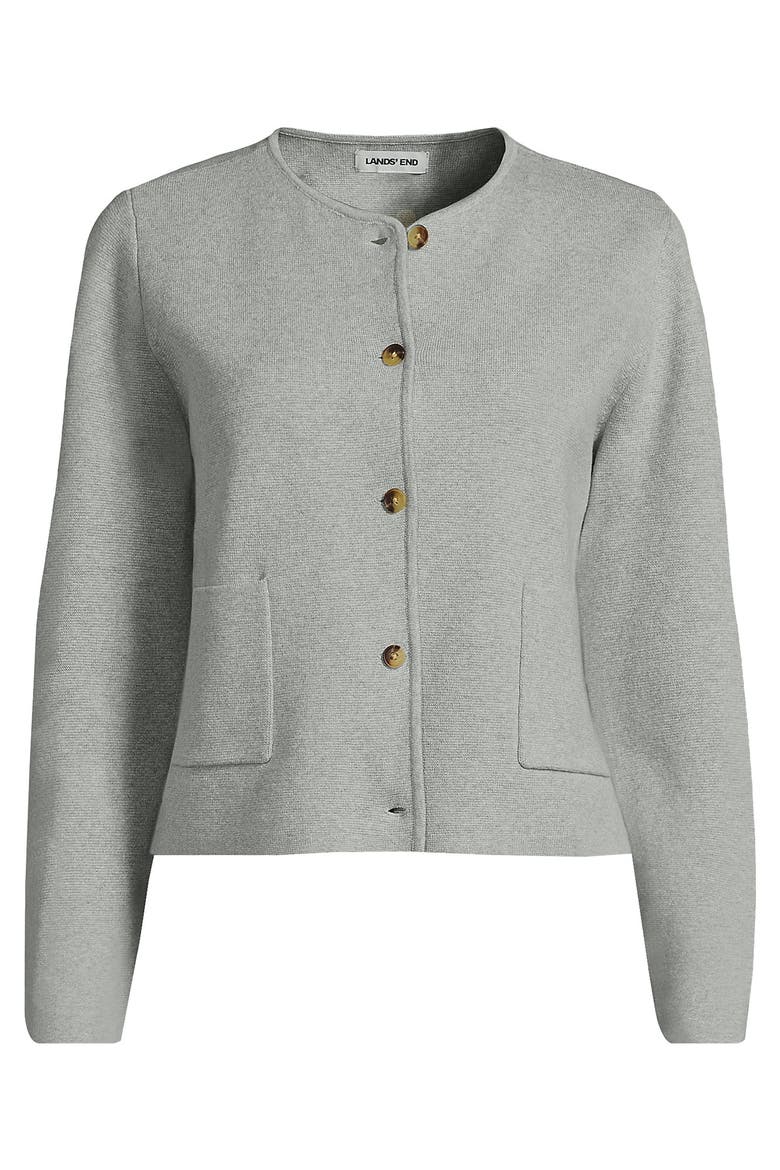 Plus Size Fine Gauge Cotton Milano Blazer Sweater, Alternate, color, Gray Heather