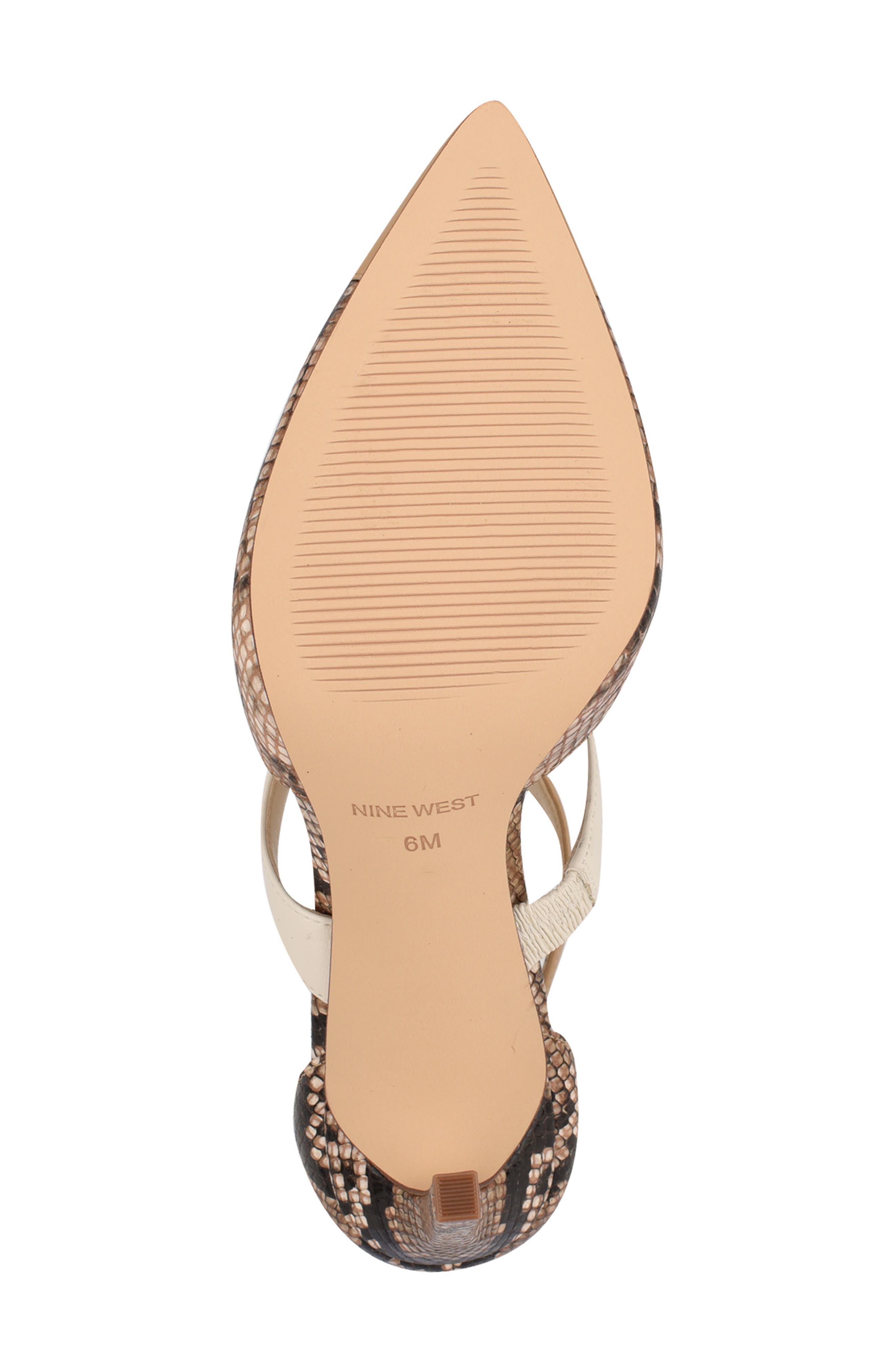 T-Strap Pointed Toe Pump, Alternate, color, NATURAL/ SNAKE MULTI