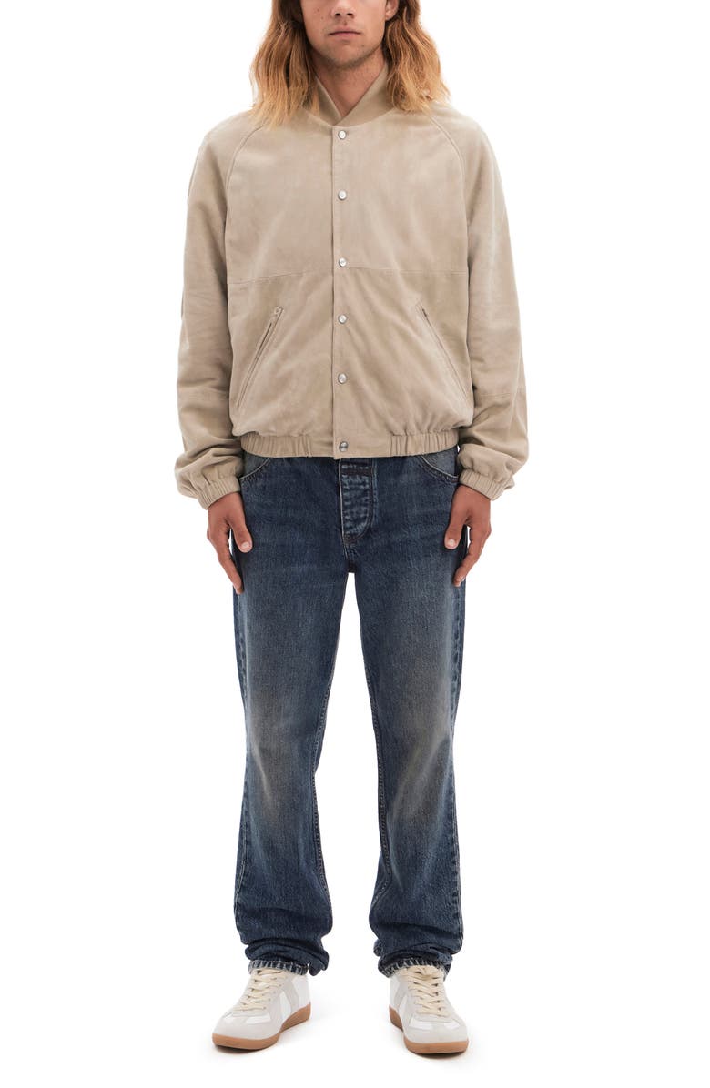 VAYDER Manzoni Goatskin Suede Bomber Jacket, Alternate, color, Fossil