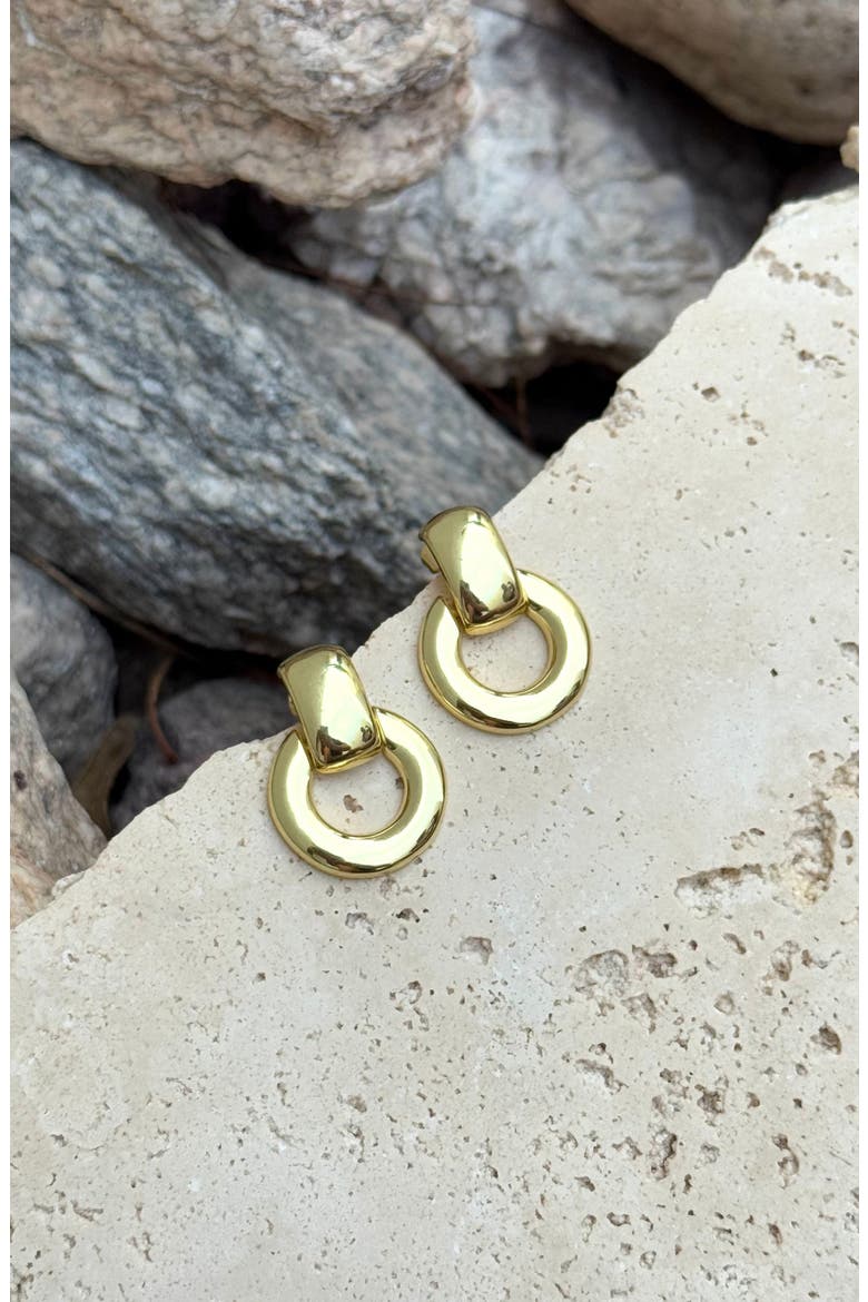 Knocker Drop Earrings, Alternate, color, GOLD