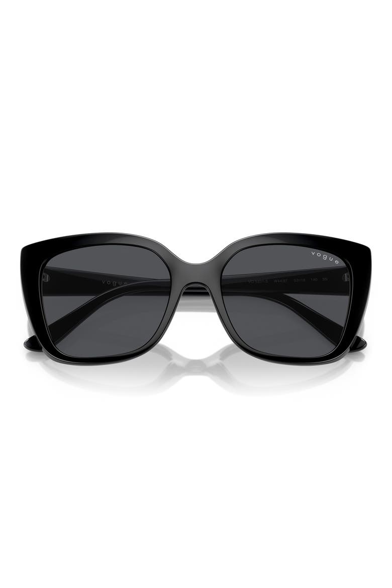 VO5337S 53mm Square Cat Eye Sunglasses, Alternate, color, BLACK / GREY
