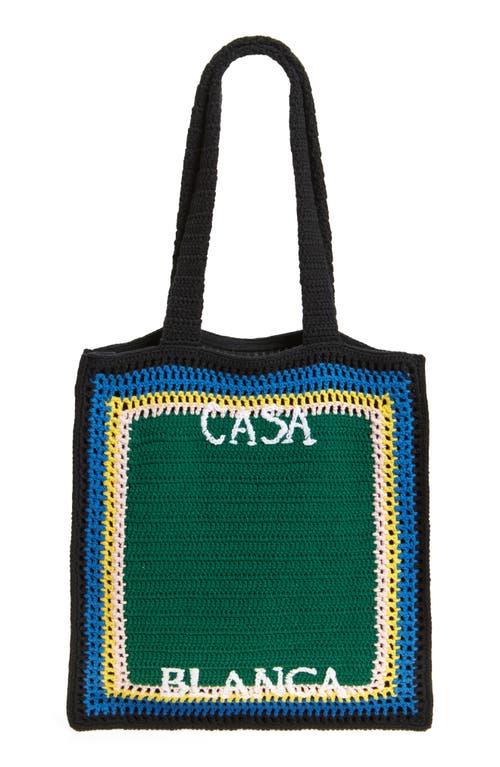 Casablanca Crochet Tennis Bag Tote In Green
