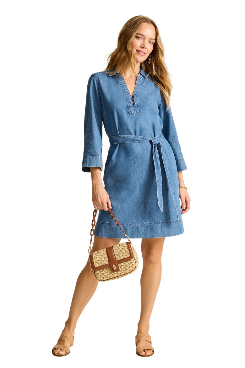 Belted Denim Shirtdress, Alternate, color, INDIGO OASIS WASH