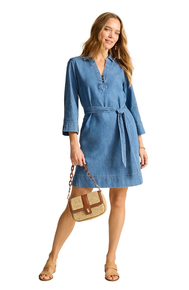 Tommy Bahama Belted Denim Shirtdress, Alternate, color, Indigo Oasis Wash