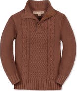 Hope & Henry Kids' Organic Mock Neck Cable Sweater