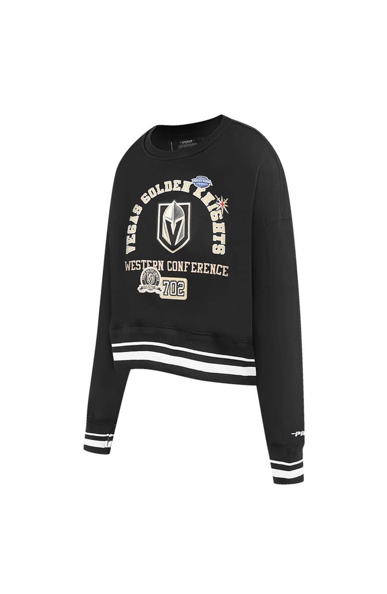 PRO STANDARD Women's Pro Standard  Black Vegas Golden Knights Area Code Cropped Pullover Sweatshirt, Alternate, color, Black