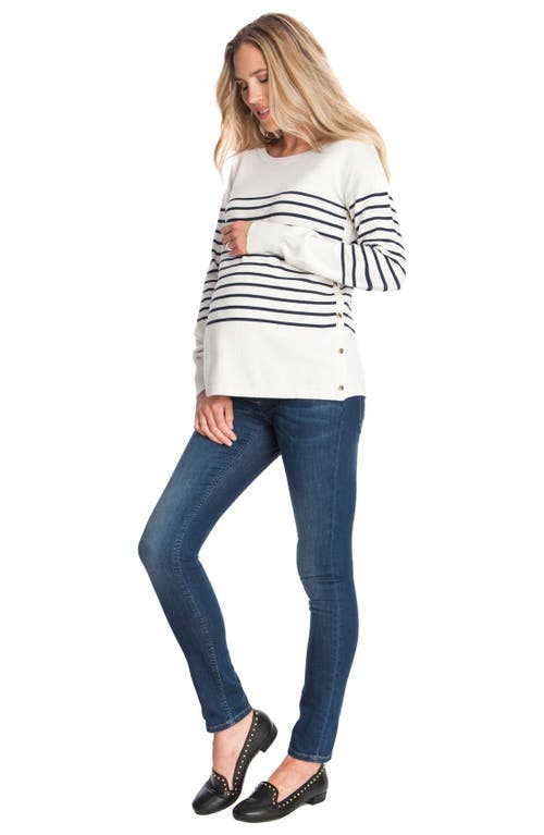 SERAPHINE SERAPHINE STRIPED NURSING MATERNITY SWEATER 