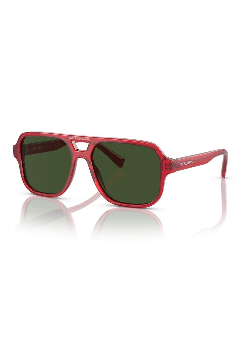 50mm Pilot Sunglasses, Alternate, color, RED / DARK GREEN