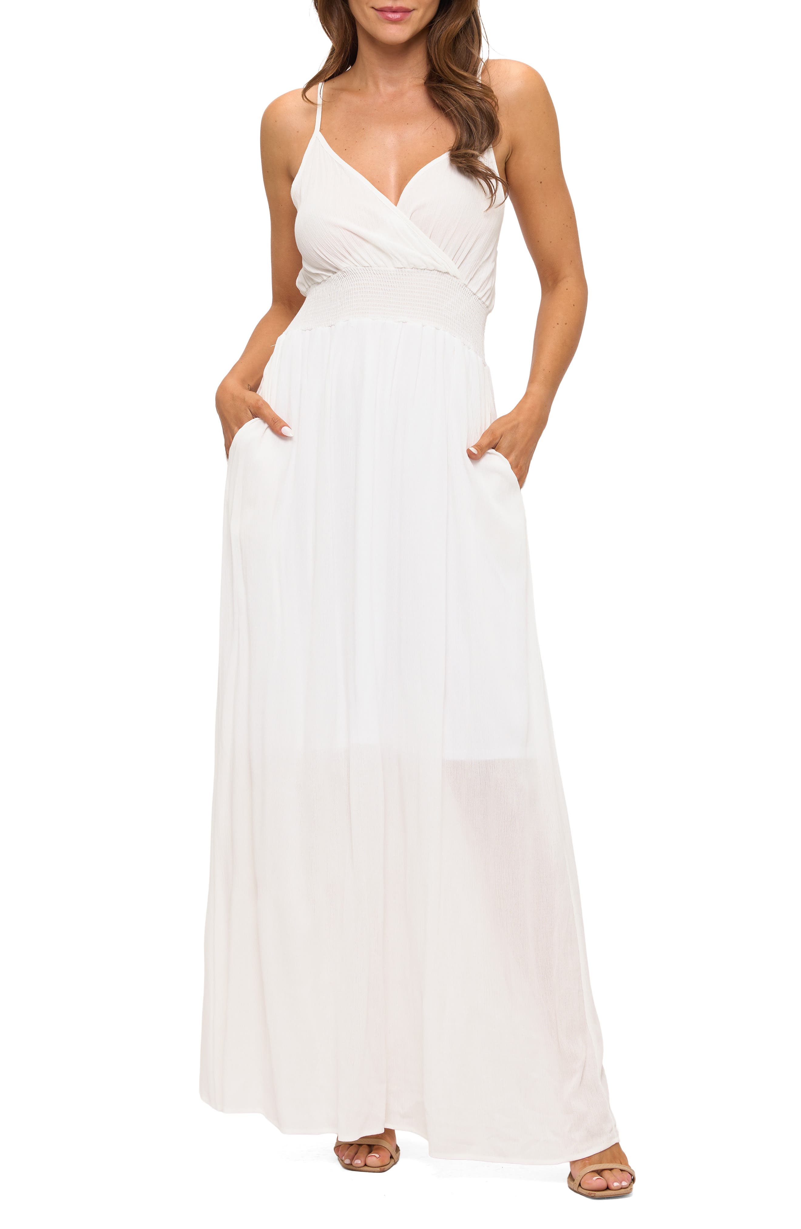 Solid Sleeveless Gauze Maxi Dress - image 3