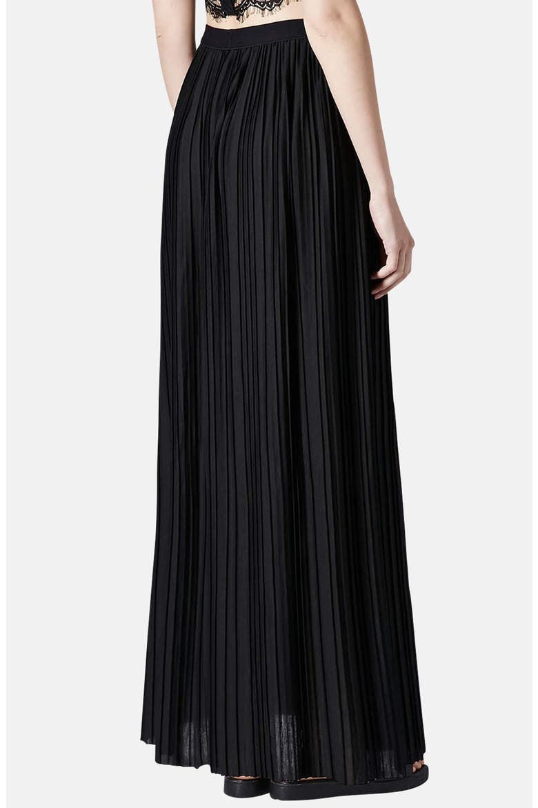 Pleated Maxi Skirt, Alternate, color, BLACK