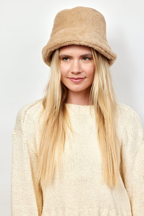 Hat Attack Faux Fur Bucket Hat In Brown