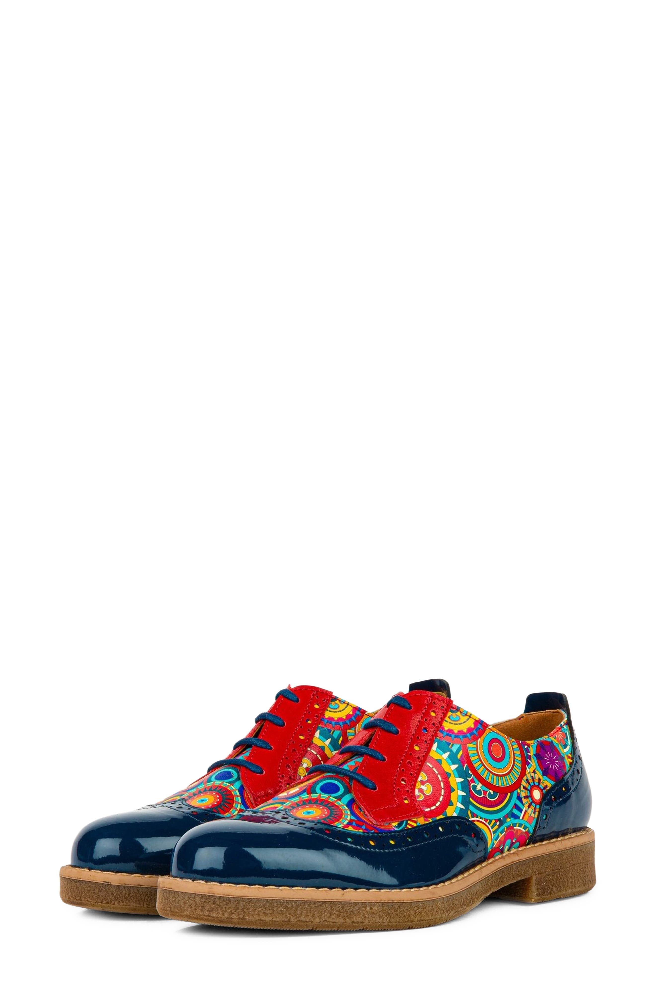 Lace-Up Water Resistant Brogue Oxfords, Alternate, color, BLUE