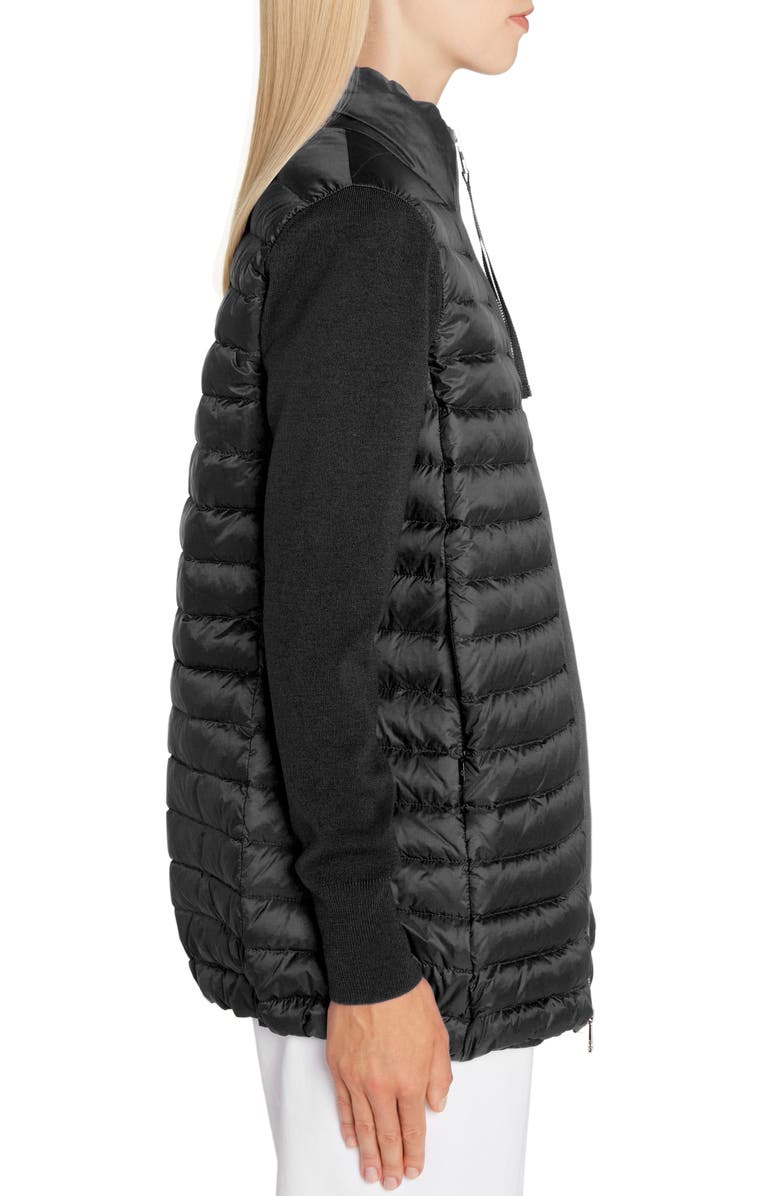 Moncler Quilted Lightweight Down & Wool Cardigan, Alternate, color, 