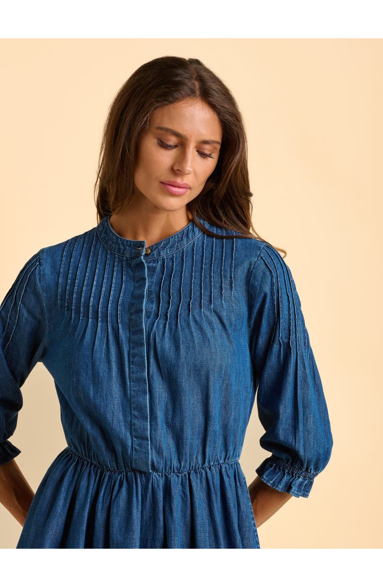 Brakeburn Icylyn 3/4 Sleeve Round Neck Midi Dress, Alternate, color, Blue