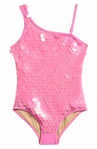 Kids' Sequin One-Shoulder One-Piece Swimsuit