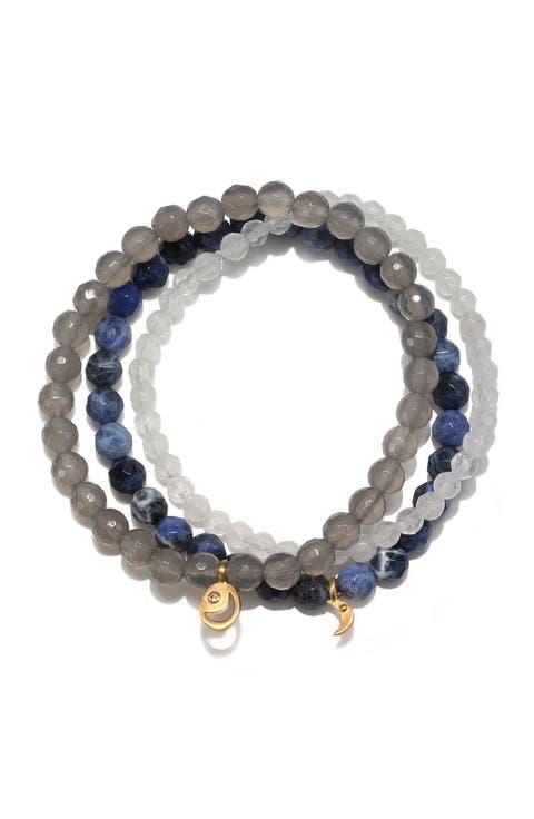 Peace & Protection Moon Gemstone Bracelet Set
