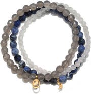 Satya Jewelry Peace & Protection Moon Gemstone Bracelet Set