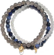 Satya Jewelry Peace & Protection Moon Gemstone Bracelet Set