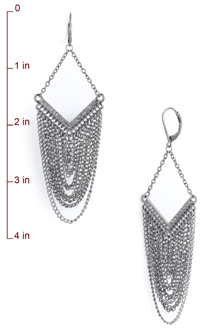 Chain Chandelier Earrings, Alternate, color, HEMATITE