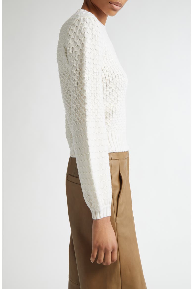 Elvira Wool & Cashmere Crewneck Sweater, Alternate, color, WHITE