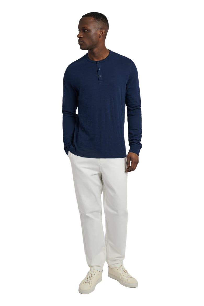 Long Sleeve Slub Henley, Main, color, DEEP NAVY