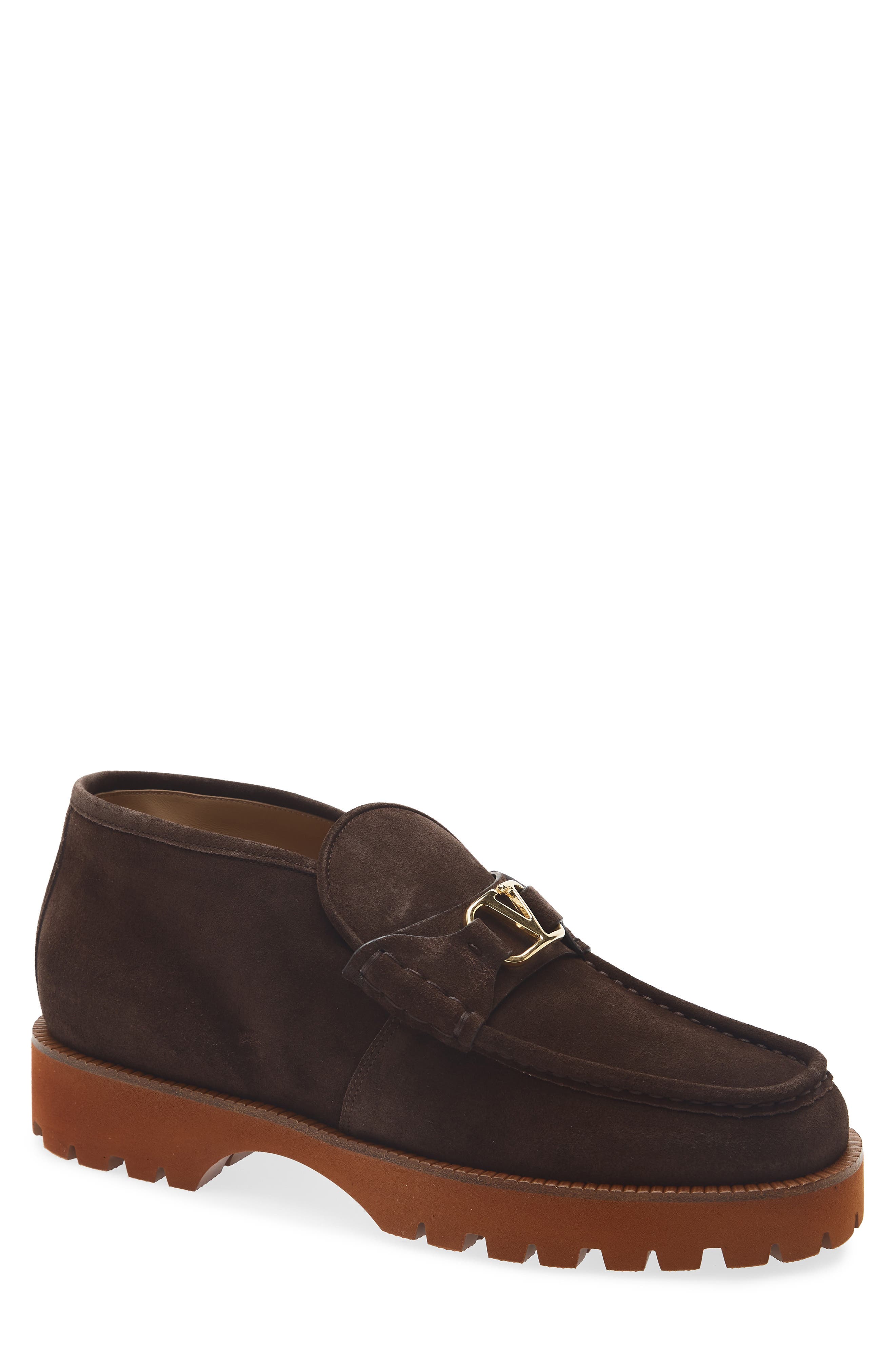 VLOGO Signature Leather Loafer Boot, Main, color, BROWN