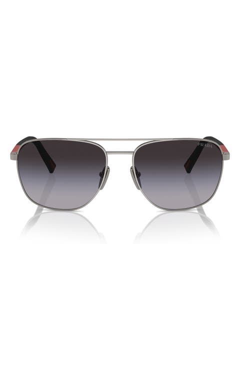 60mm Gradient Oval Sunglasses