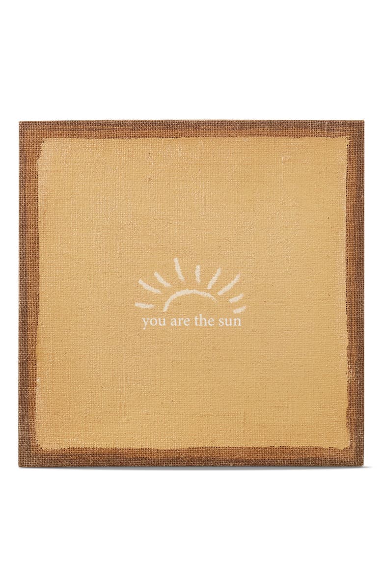 tag You Are The Sun Wall Art Ochre Yellow Wood Decor, Main, color, 