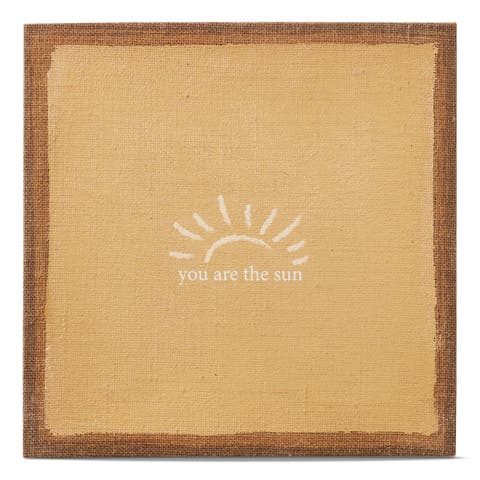 You Are The Sun Wall Art Ochre Yellow Wood Decor