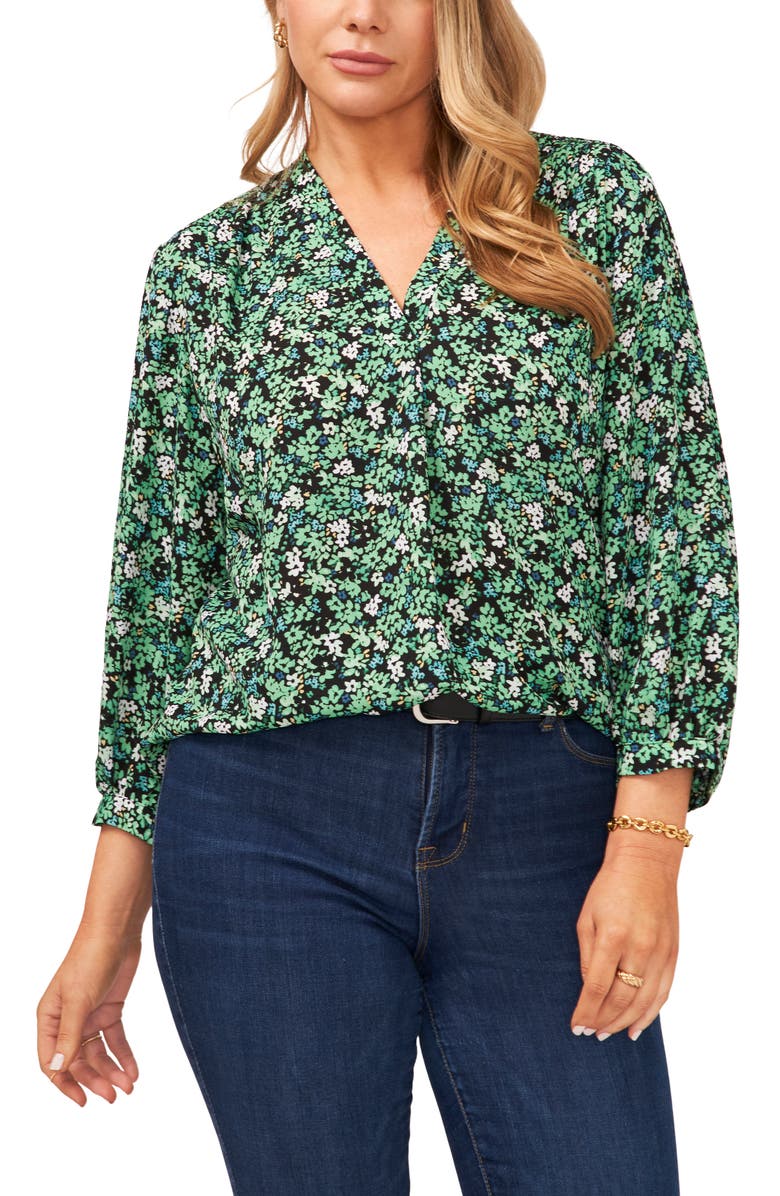 Vince Camuto Field Floral Print Blouse, Main, color,