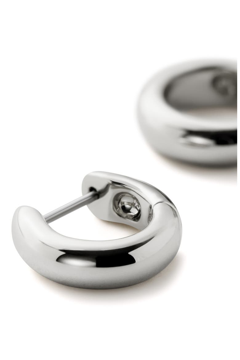 Giulia Huggie Hoop Earrings, Alternate, color, SILVER