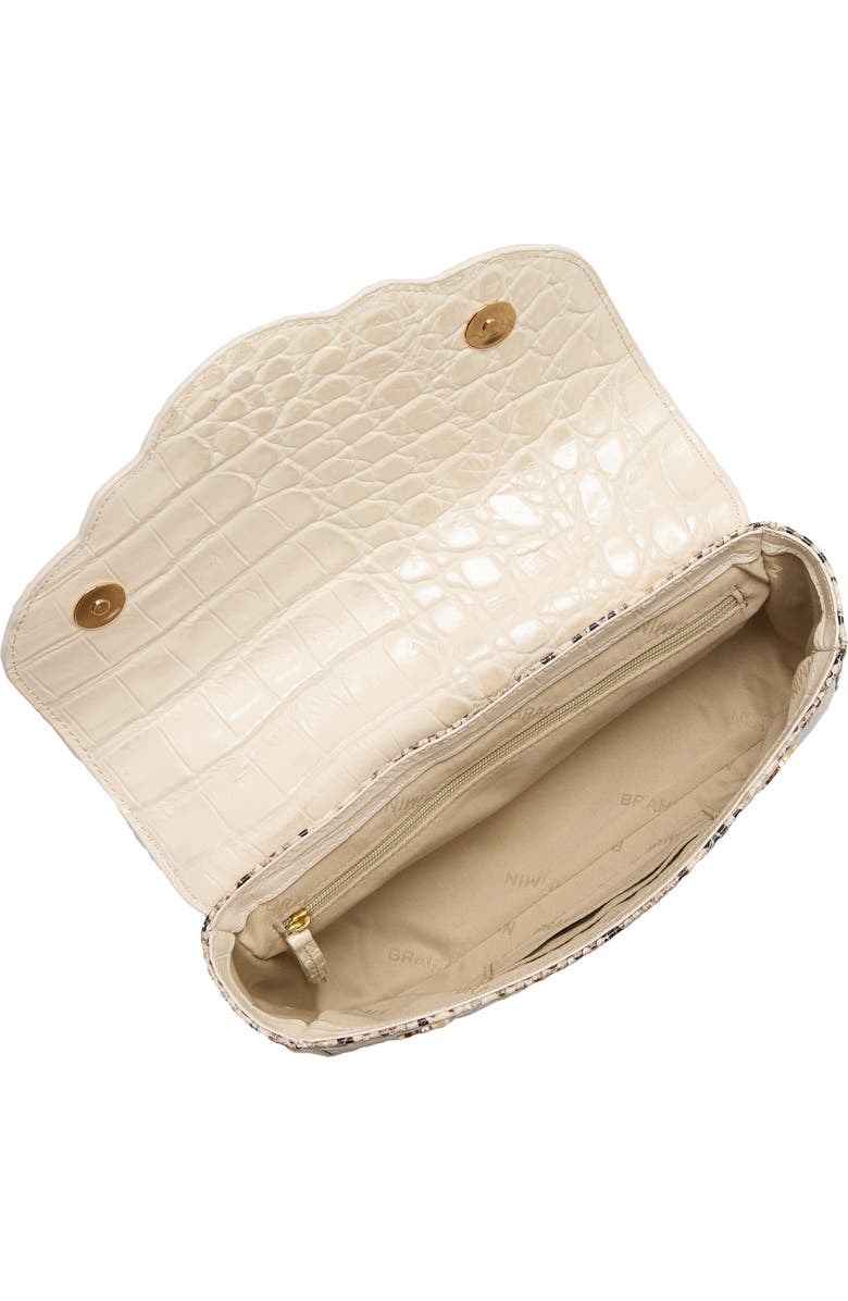 Brahmin Rosa Croc Embossed Leather Convertible Crossbody Bag, Alternate, color, Cloud Dancer