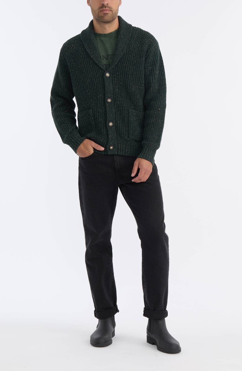 Hunter Shawl Collar Button Front Cardigan, Alternate, color, Hunter Green