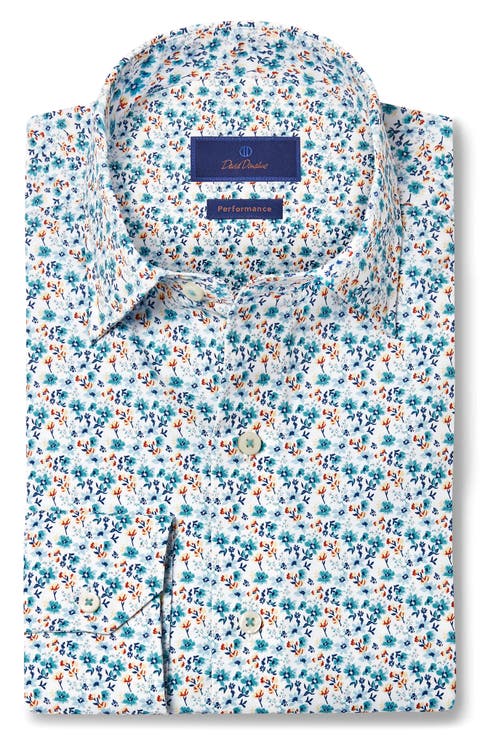 Performance Floral Print Sport Shirt