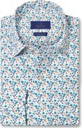 David Donahue Performance Floral Print Sport Shirt