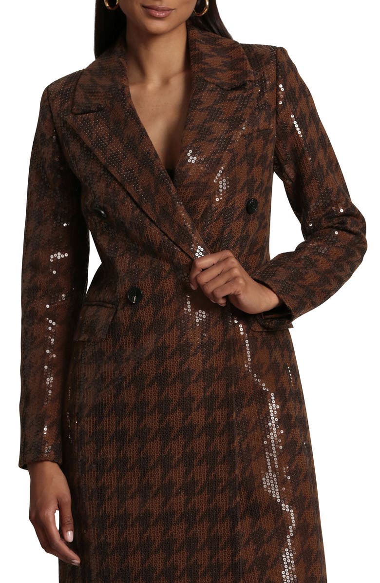 Avec Les Filles Sequin Houndstooth Check Coat, Alternate, color, 