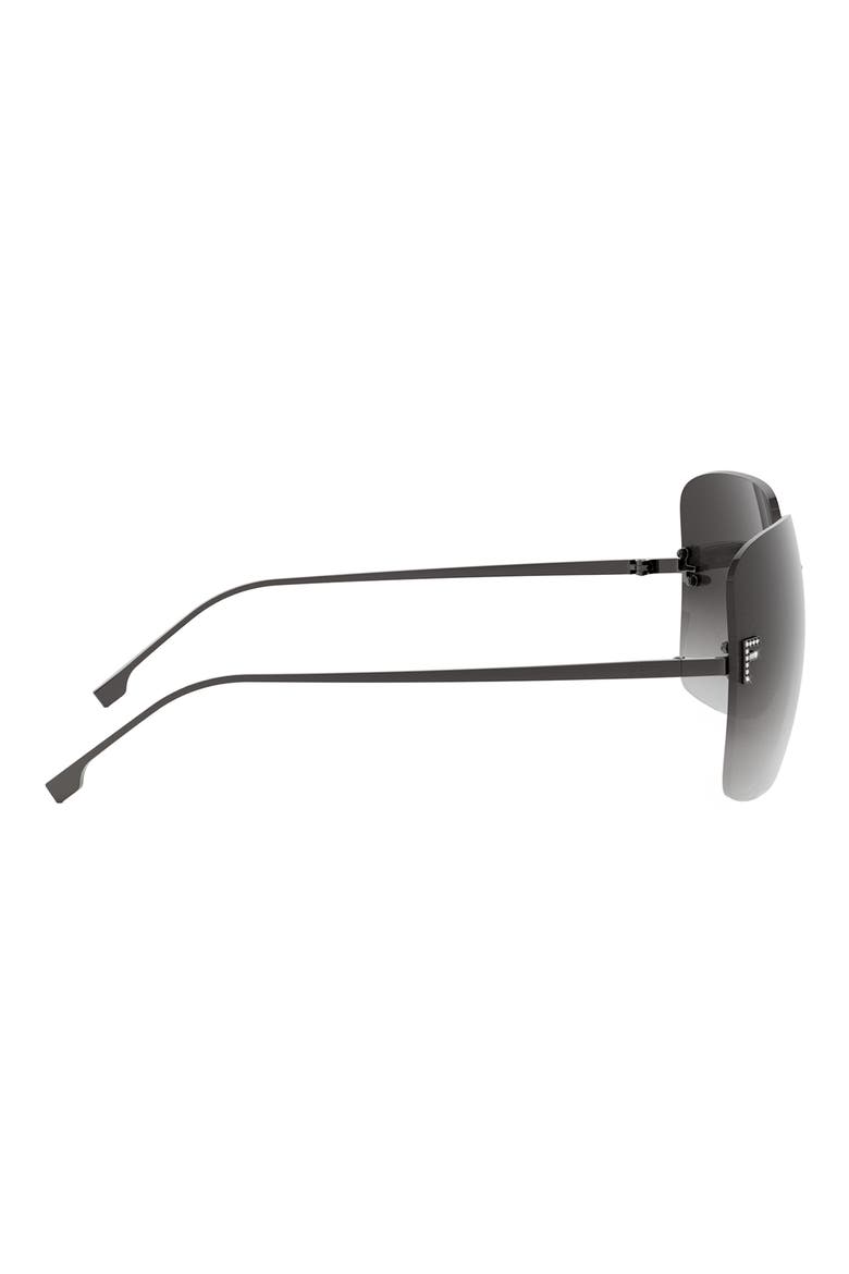 'Fendi First 65mm Oversize Square Sunglasses, Alternate, color, SHINY LIGHT RUTHENIUM / ROVIEX