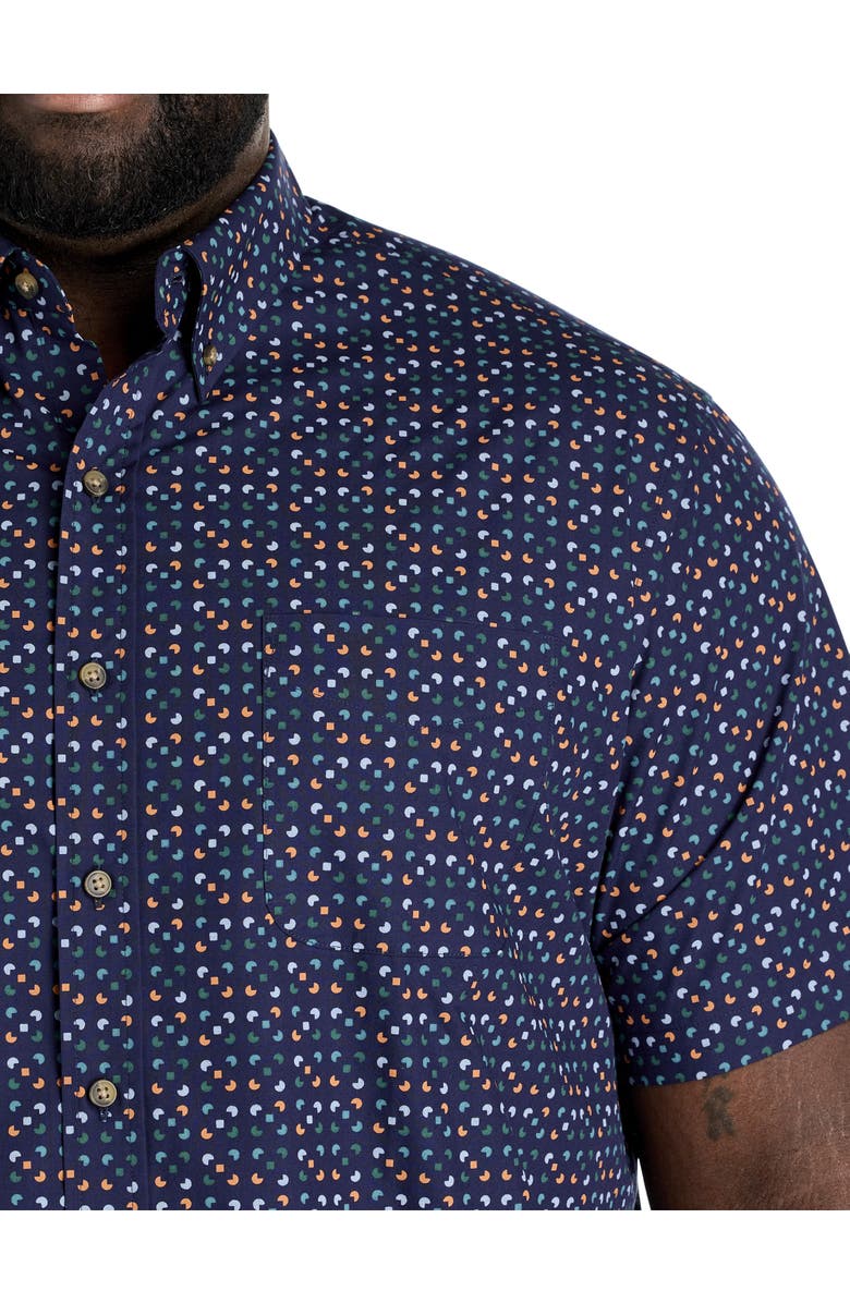 Harbor Bay by DXL Big & Tall Easy-Care Geometric Print Sport Shirt, Alternate, color, 