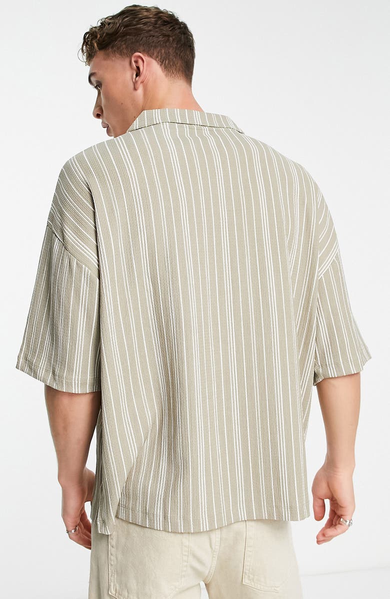 ASOS DESIGN Oversize Stripe Polo, Alternate, color, 