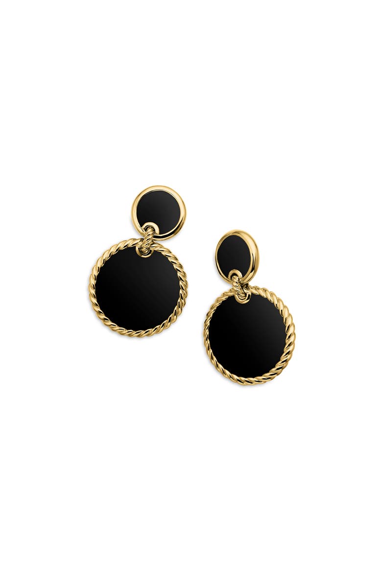 Elements Double Drop Earrings, Alternate, color, BLACK ONYX/ YELLOW GOLD