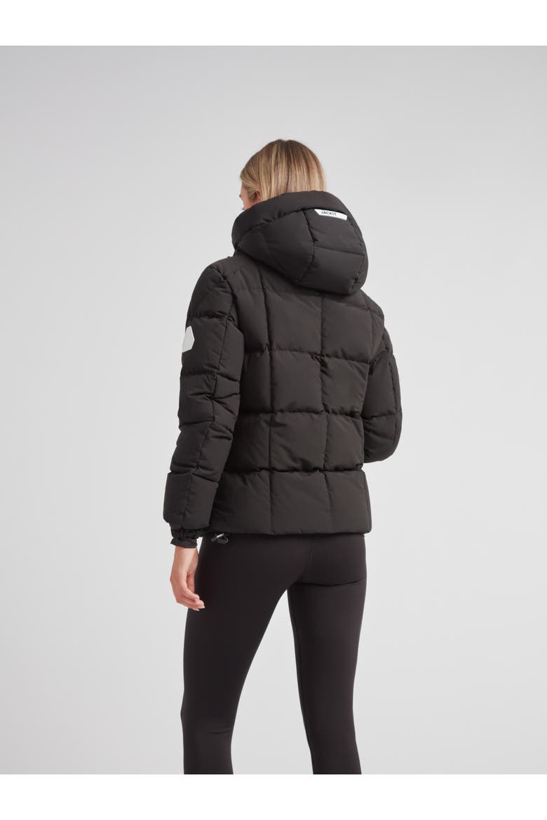 EZ Boxed Racer Hooded Puffer Coat, Alternate, color, MATT BLACK