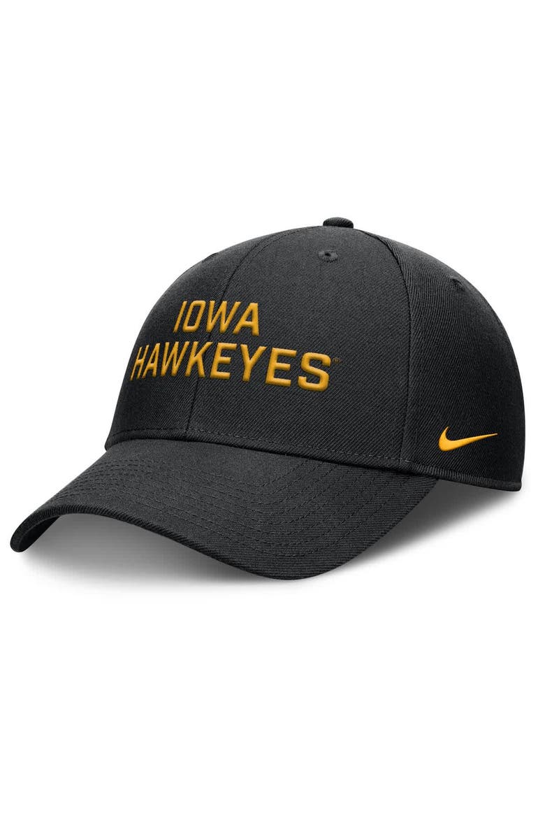 Men's Nike  Black Iowa Hawkeyes Rise Practice Adjustable Hat, Main, color, Black