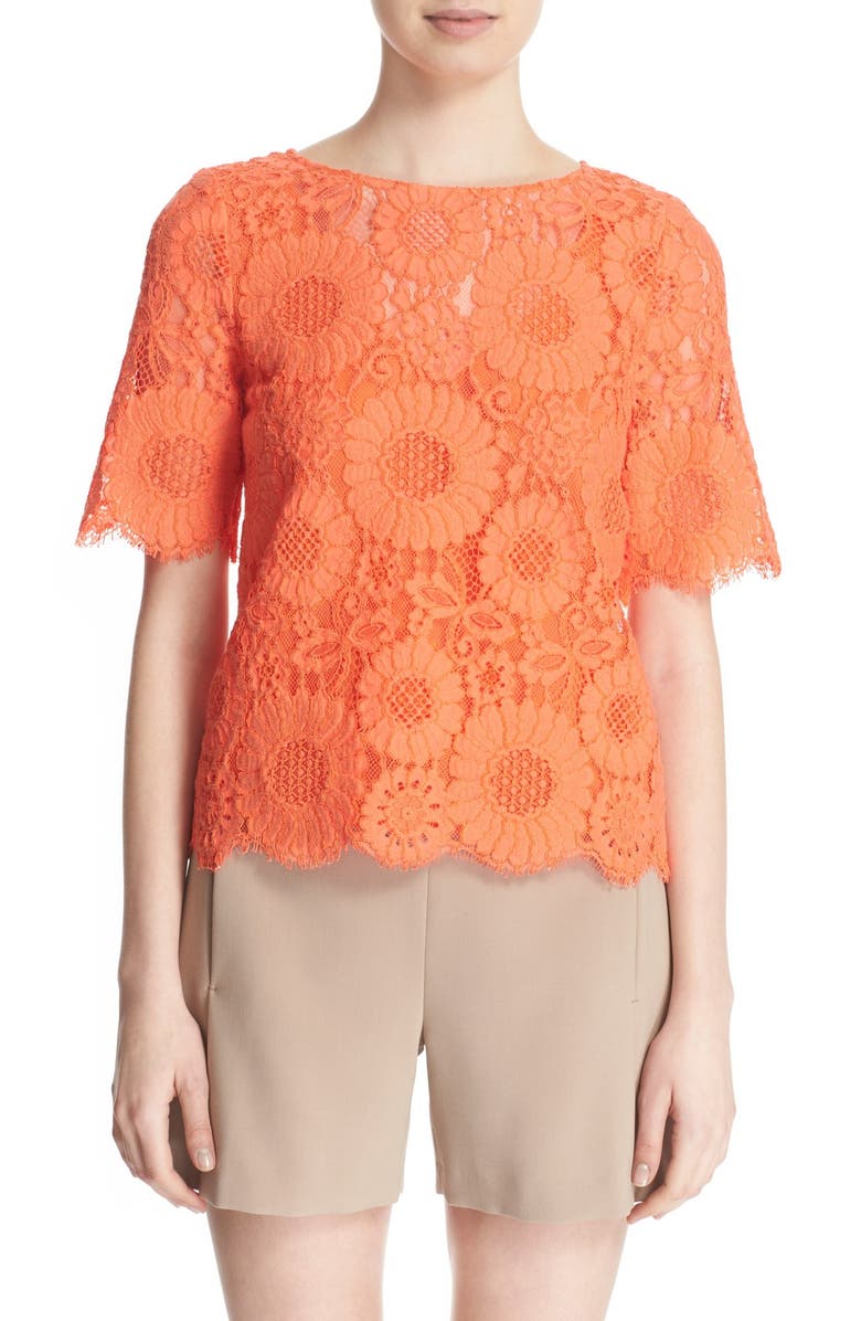 Trina Turk 'Janson' Short Sleeve Lace Top, Main, color, 