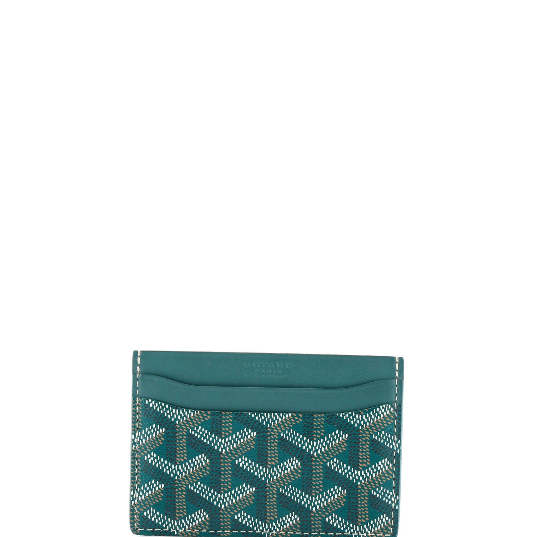 Pre-Owned Goyard Saint Sulpice Card Holder Coated Canvas, Main, color, Green