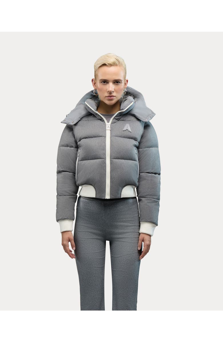 Alpenhaus Pariset Cropped Puffer Bomber with Detachable Sleeves, Main, color, Fog Grey