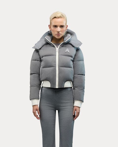 Pariset Cropped Puffer Bomber with Detachable Sleeves