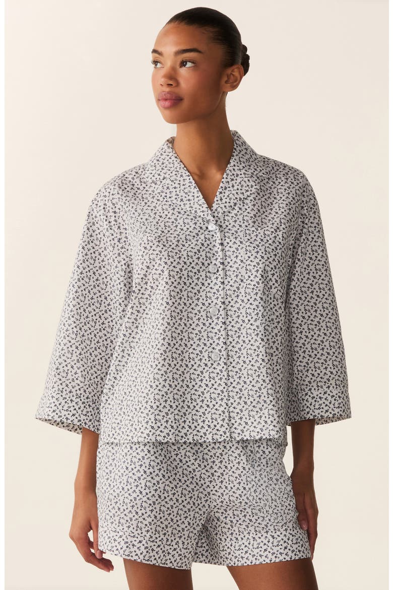 Olivia Cotton Poplin Short Pajamas, Alternate, color, WHITE