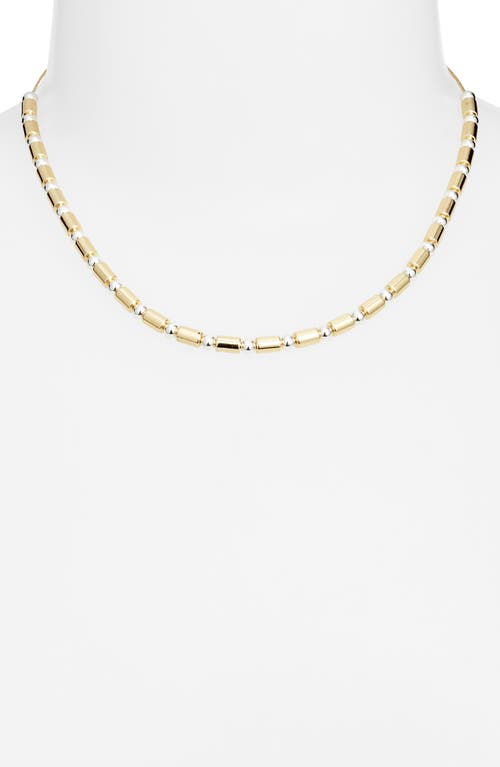 Nordstrom Two-tone Beaded Tube Collar Necklace In Gold